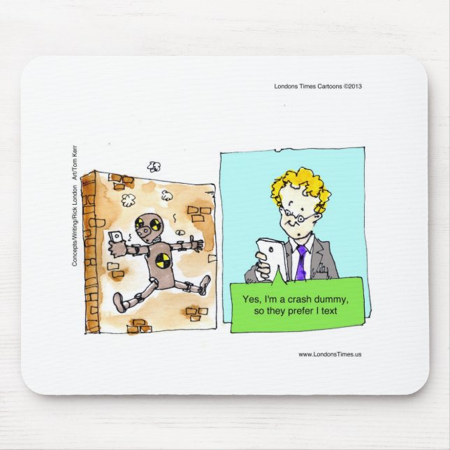 Mousepad Crash Text Dummy Engraçado (Frente)