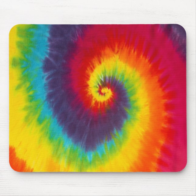 Mousepad Cravata Tie Dye Redemoinho Arco-íris Groovy Colori (Frente)