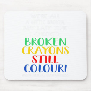 Mousepad Crayons Ainda Colorir Gráfico de Conscientização s