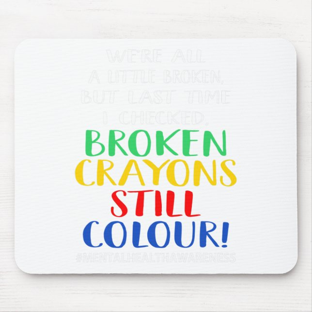 Mousepad Crayons Ainda Colorir Gráfico de Conscientização s (Frente)
