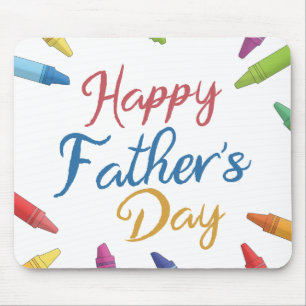 Mousepad Crayons Happy Dia de os pais Typografia Mouse Pa