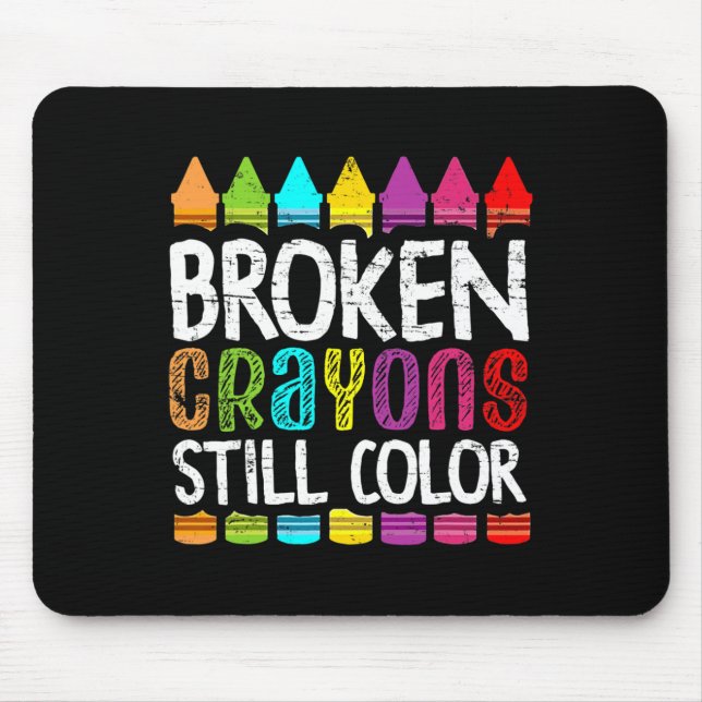 Mousepad Crayons Partidos Ainda Coloridos Awarenes De Saúde (Frente)
