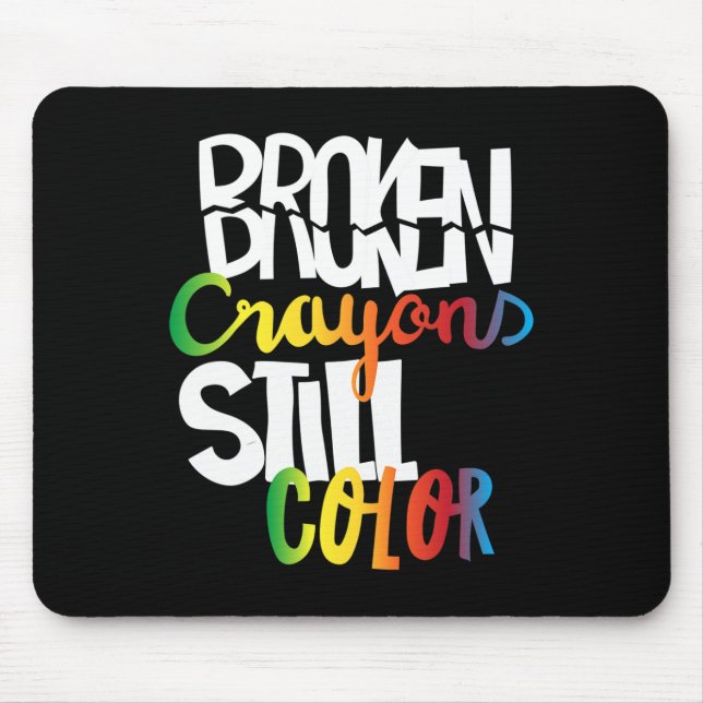 Mousepad Crayons Partidos Ainda Cores Sensibilização Para A (Frente)