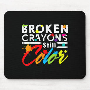 Mousepad Crayons Partidos Ainda Cores Sensibilização Para A