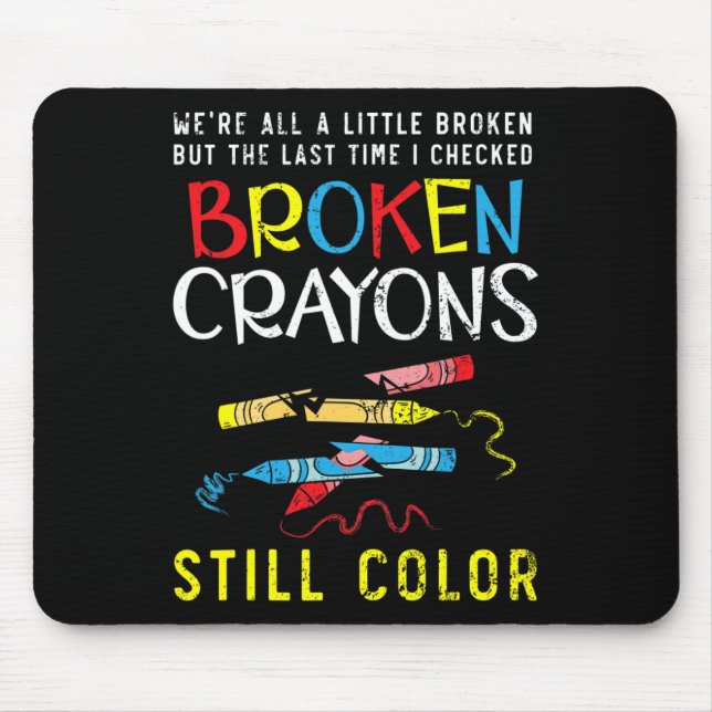 Mousepad Crayons Partidos Ainda Cores Sensibilização Para A (Frente)
