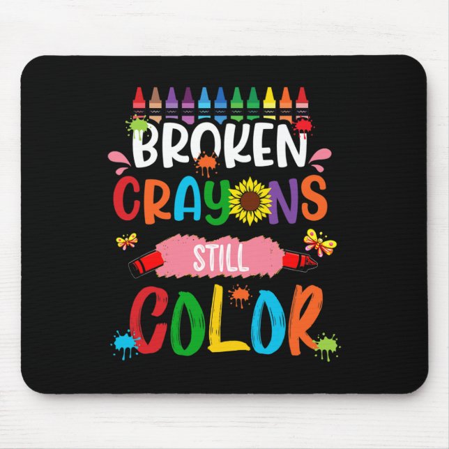 Mousepad Crayons Partidos Ainda Cores Sensibilização Para A (Frente)