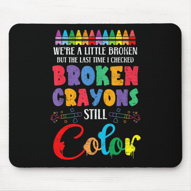 Mousepad Crayons Partidos Ainda Cores Sensibilização Para A (Frente)
