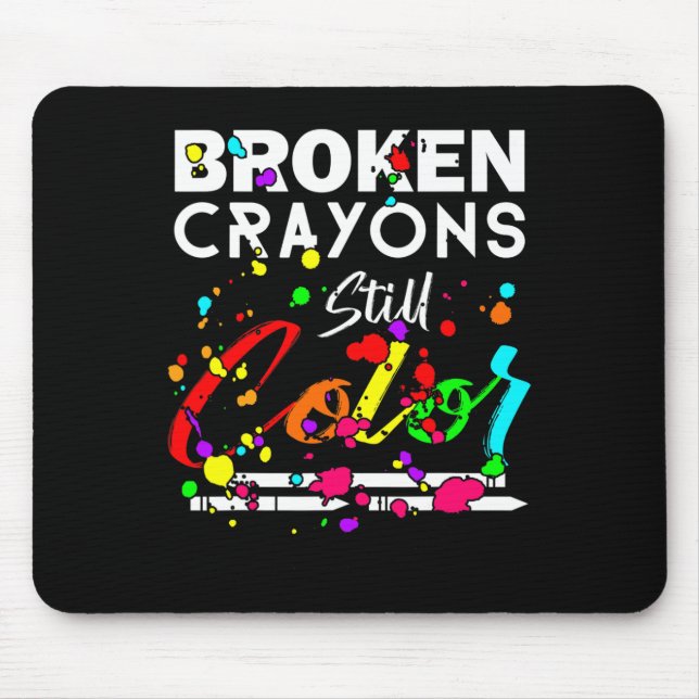 Mousepad Crayons Quebrados Ainda Coloridos Em Guerra Mental (Frente)