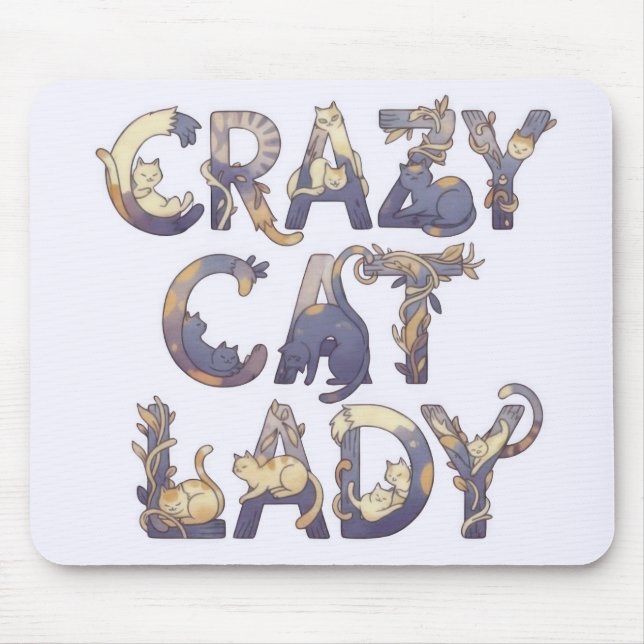 Mousepad Crazy Cat Lady (Frente)