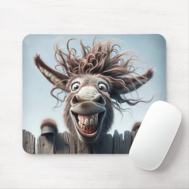 Mousepad Crazy Donkey em uma cerca (Com mouse)