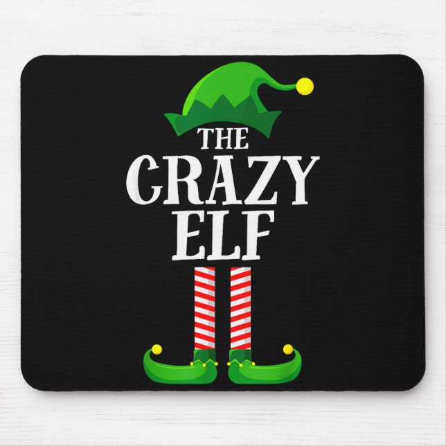 Mousepad Crazy Elf Matching Family Group Christmas Party Py (Frente)