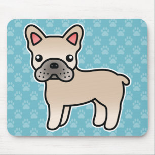 Mousepad Cream Cartoon French Buldogue