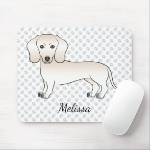 Mousepad Cream Casaco Dachshund Cartoon Dachshund Cão Com N