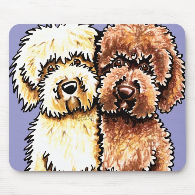 Mousepad Cream Chocolate Labradoodles (Frente)