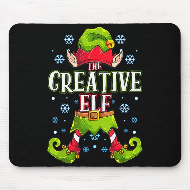Mousepad Creative Elf Matching Family Group Christmas Party (Frente)