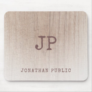 Mousepad Creative Monogramas, madeira Modelo, com aspecto p