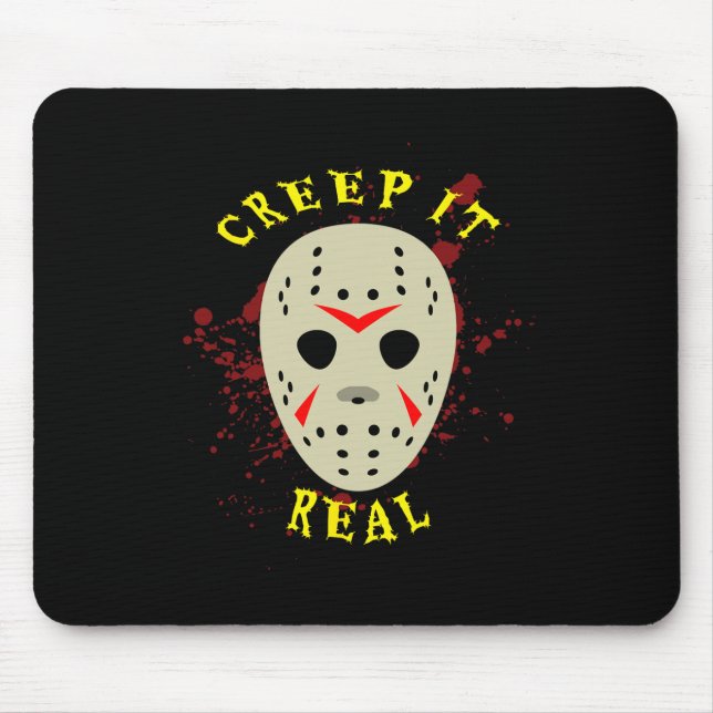 Mousepad Creep It Real Hockey Mask Halloween Horror  (Frente)