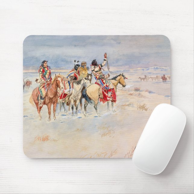 Mousepad Crees Meeting Traders, 1896 por Charles Marion Rus (Com mouse)
