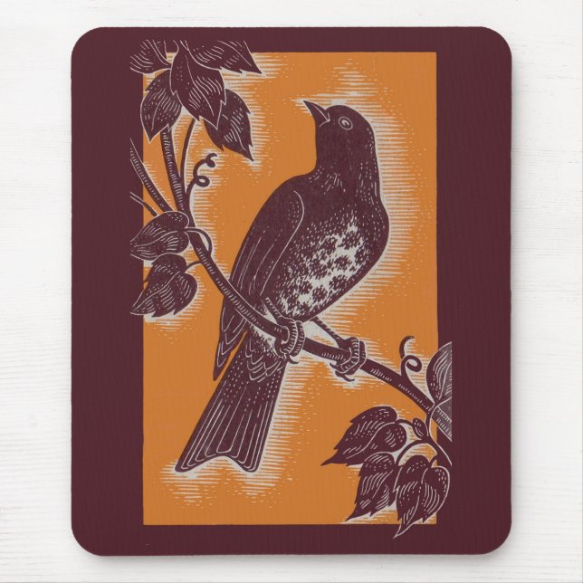 Mousepad creme castanho com laranja (Frente)