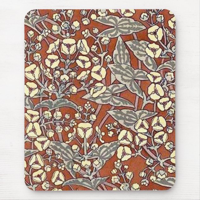 Mousepad creme flores impressão (Frente)