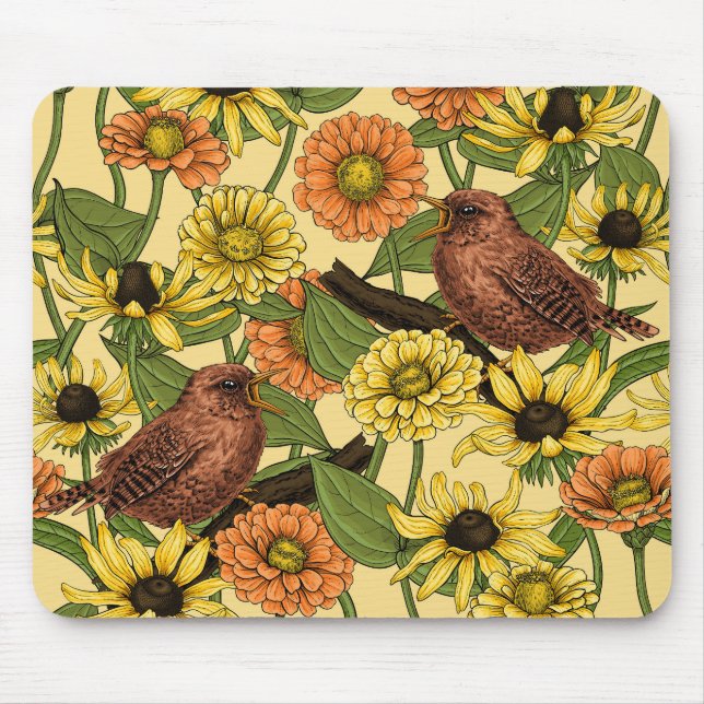 Mousepad Crenças e flores em amarelo pálido (Frente)