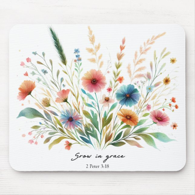 Mousepad Cresça em graça floral (Frente)