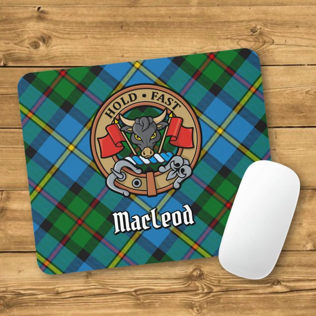 Mousepad Crest do clã MacLeod sobre xadrez caçador (Criador carregado)