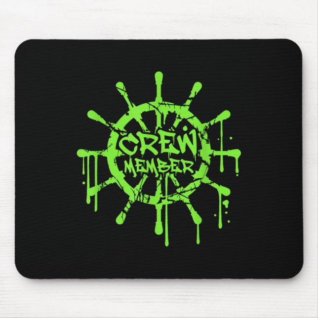 Mousepad Crew Member Ship Steering Wheel Graffiti Spray Fun (Frente)
