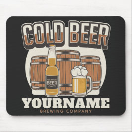Mousepad Criação Personalizada De Cerveja Fria De Carvalho 