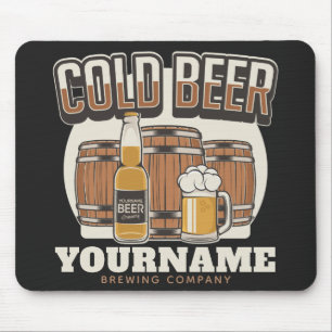 Mousepad Criação Personalizada De Cerveja Fria De Carvalho 