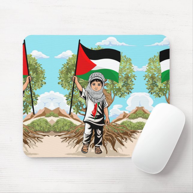 Mousepad Criança com a bandeira Keffiyeh Palestine (Com mouse)