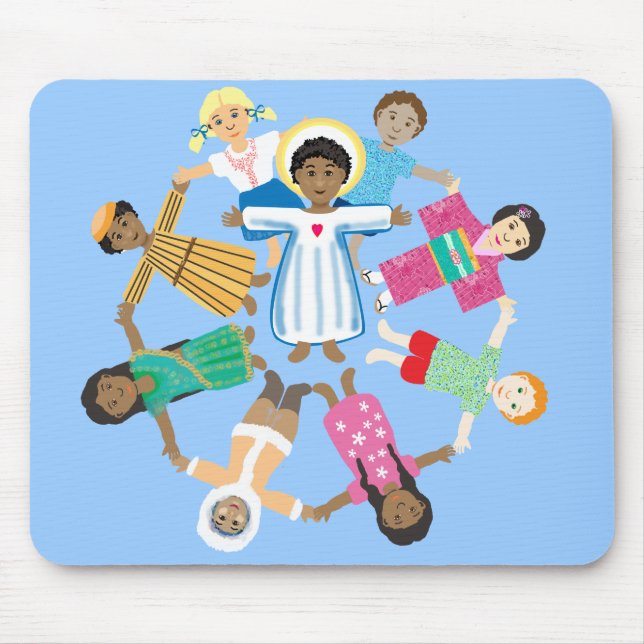 Mousepad Criança Jesus com filhos de todas as nações (Frente)
