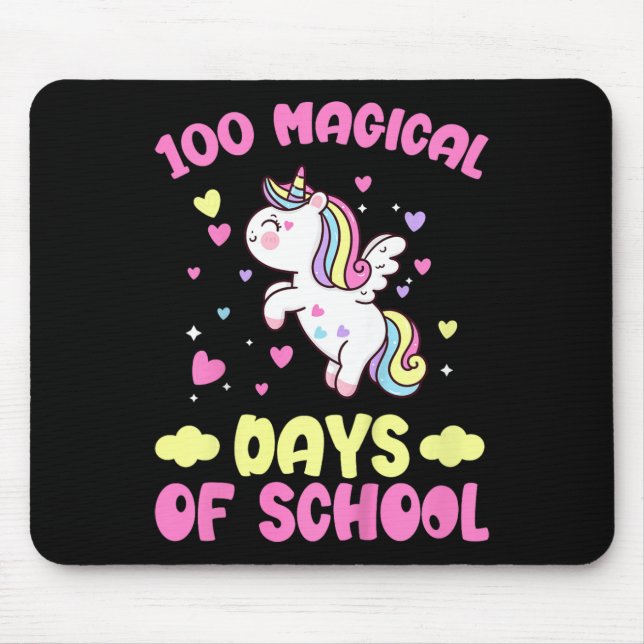 Mousepad Crianças 100º Dia De Meninas Escolares 100 Dias Má (Frente)