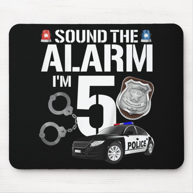 Mousepad Crianças 5 anos Policial de Aniversário Policial C (Frente)
