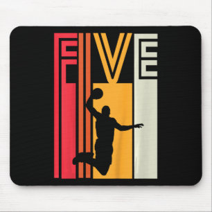Mousepad Crianças 5 Birthday Bysketbyll Lover Gift 5 Anos O