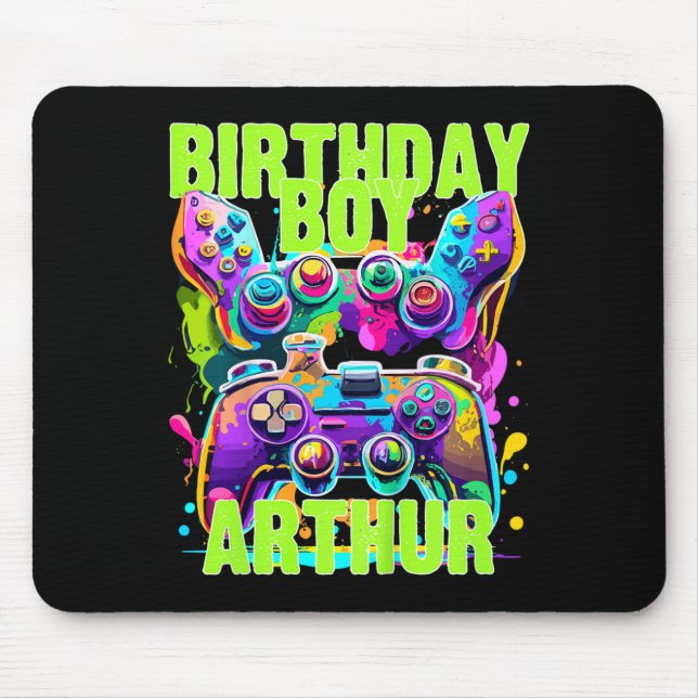 Mousepad Crianças Arthur Birthday Boy Video Game Aniversári (Frente)