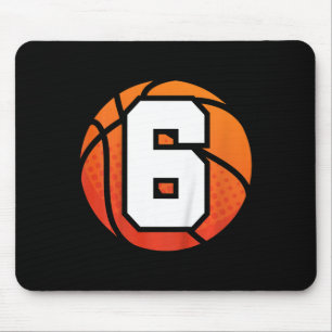 Mousepad Crianças Basquete Aniversário 6 Número 6 Anos