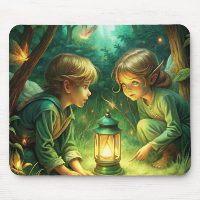 Mousepad Crianças bonitas na Floresta (Frente)