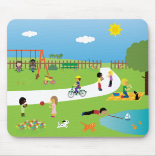 Mousepad Crianças bonitos & animais de estimação dos