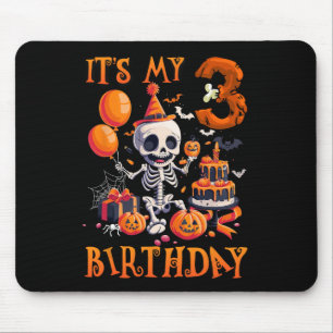 Mousepad Crianças Boo É o meu esqueleto de Halloween aniver