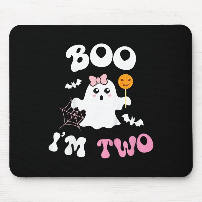 Mousepad Crianças Boo Eu sou dois Fantasmas do segundo segu (Frente)