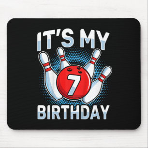 Mousepad Crianças com 7 anos Boliche Festa de aniversário B