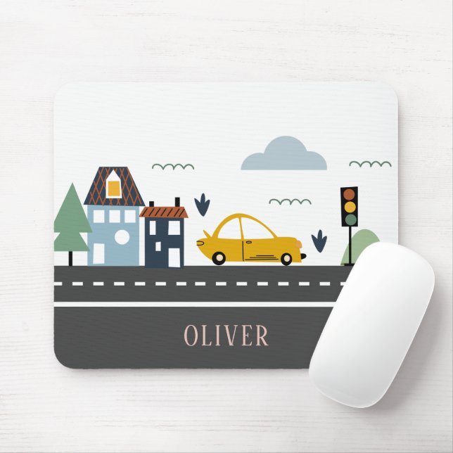 Mousepad Crianças Cuecas Veículos Automóveis Urbanos Circul (Com mouse)
