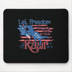 Mousepad Crianças Deixam Liberdade Rawr T-rex Dinossauro Us