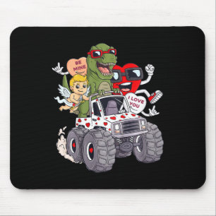 Mousepad Crianças Dias de os namorados Corações T Rex Cupid