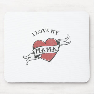 Mousepad Crianças Eu Amo Meu Dia de as mães De Tatuagem Car