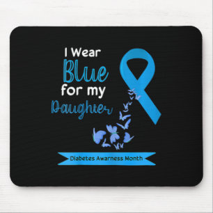 Mousepad Crianças Eu Visto Azul Para Minha Filha, Diabetes