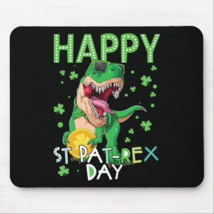 Mousepad Crianças Feliz Dia de São Patrício T-rex Dinossaur