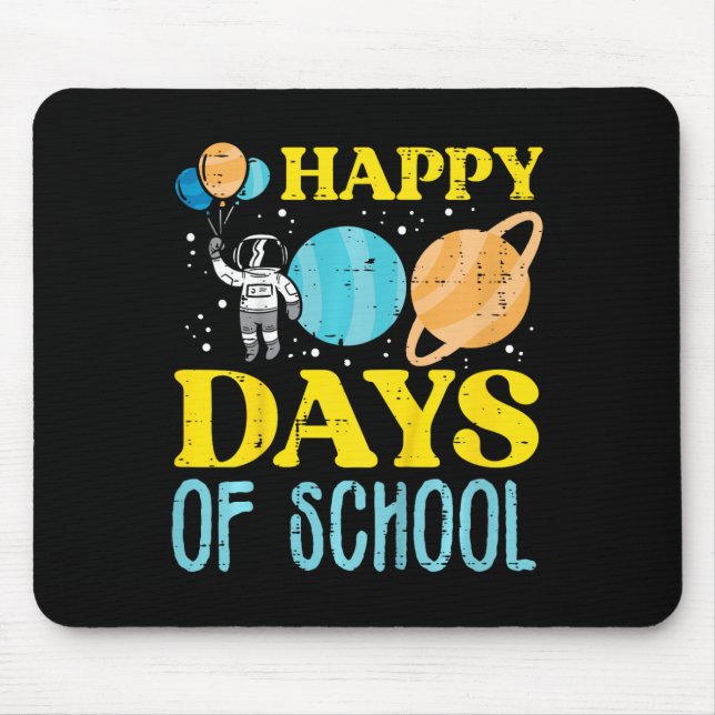 Mousepad Crianças Felizes 100 Dias De Planetas Astronautas  (Frente)