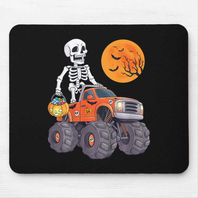 Mousepad Crianças Halloween Skeleton Monster Truck (Frente)